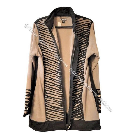 COTTON Fleece Jacket Blazer Coat 𝅺Beige Grey Bone Button JACKET- NEW - Picture 3 of 12